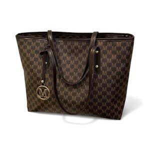 M Signature Brown Tote Bag